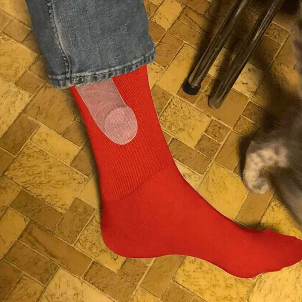 1Pair of Socks For Men Novelty Joke Funny Prank Printing Holiday Gift New