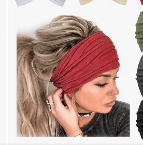 Women’s Yoga Wide Headband Ladies Elastic Boho Hair Band Sports Turban Head Wrap