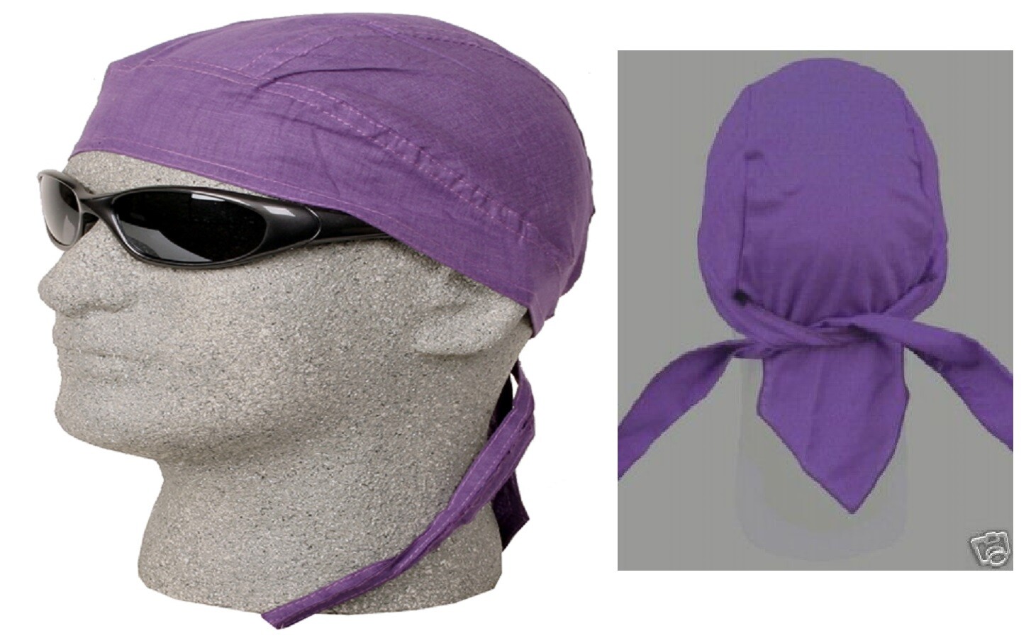 Solid Color DOO RAG Do Du FITTED BANDANA w/Ties HaVaDanna Danna Skull Head Cap