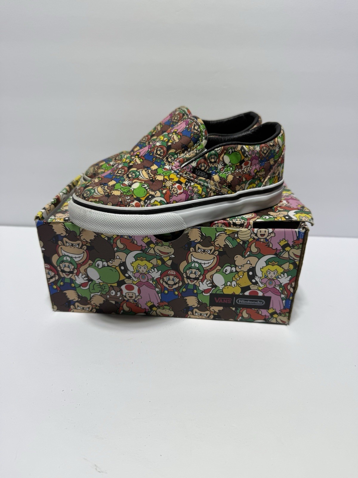 RARE VANS SUPER MARIO BROS GAME OVER SHOES SZ 9.5 T Kids Slip On Rare!
