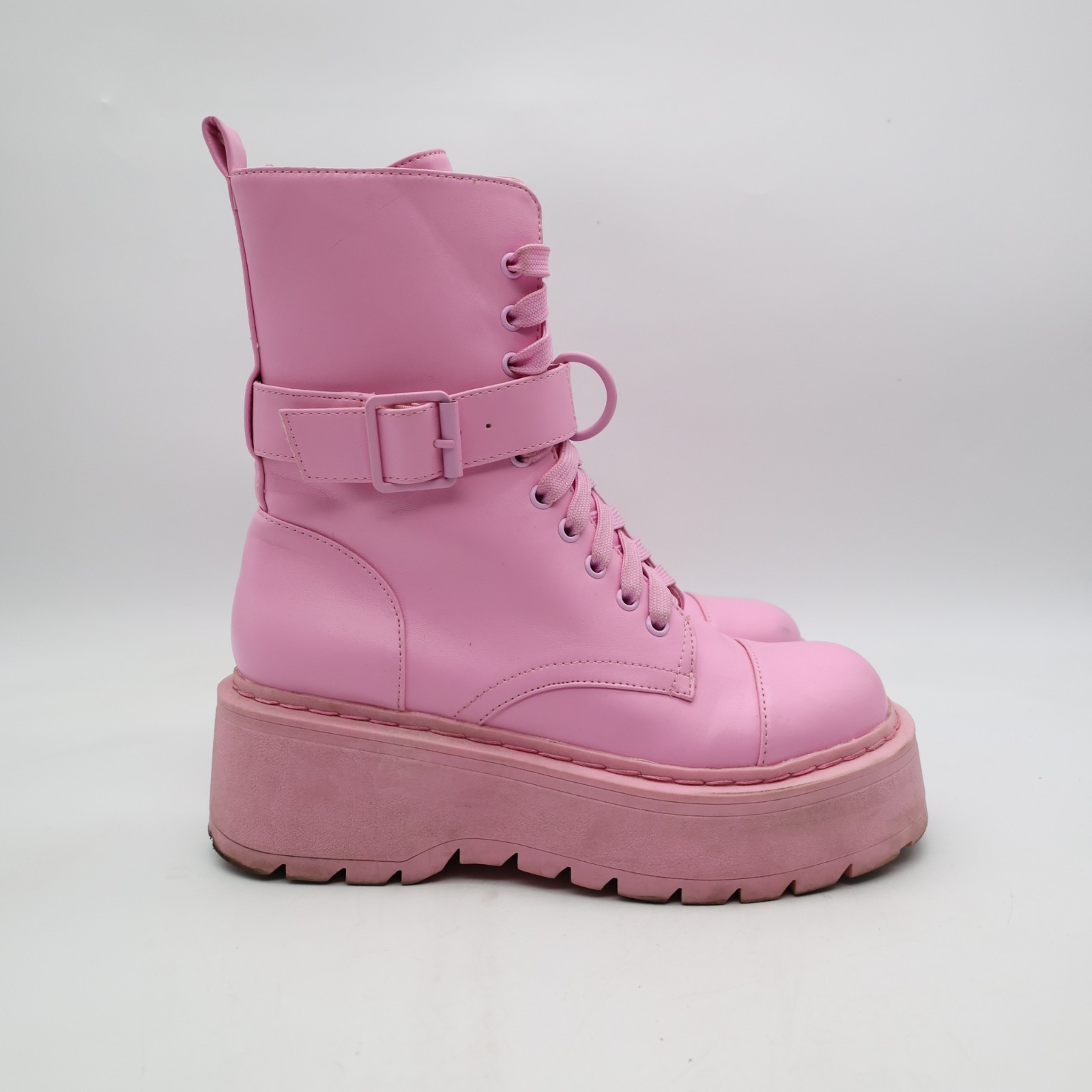 Current Mood Pink Synthetic Combat Boots Women’s Size 7 M High Top