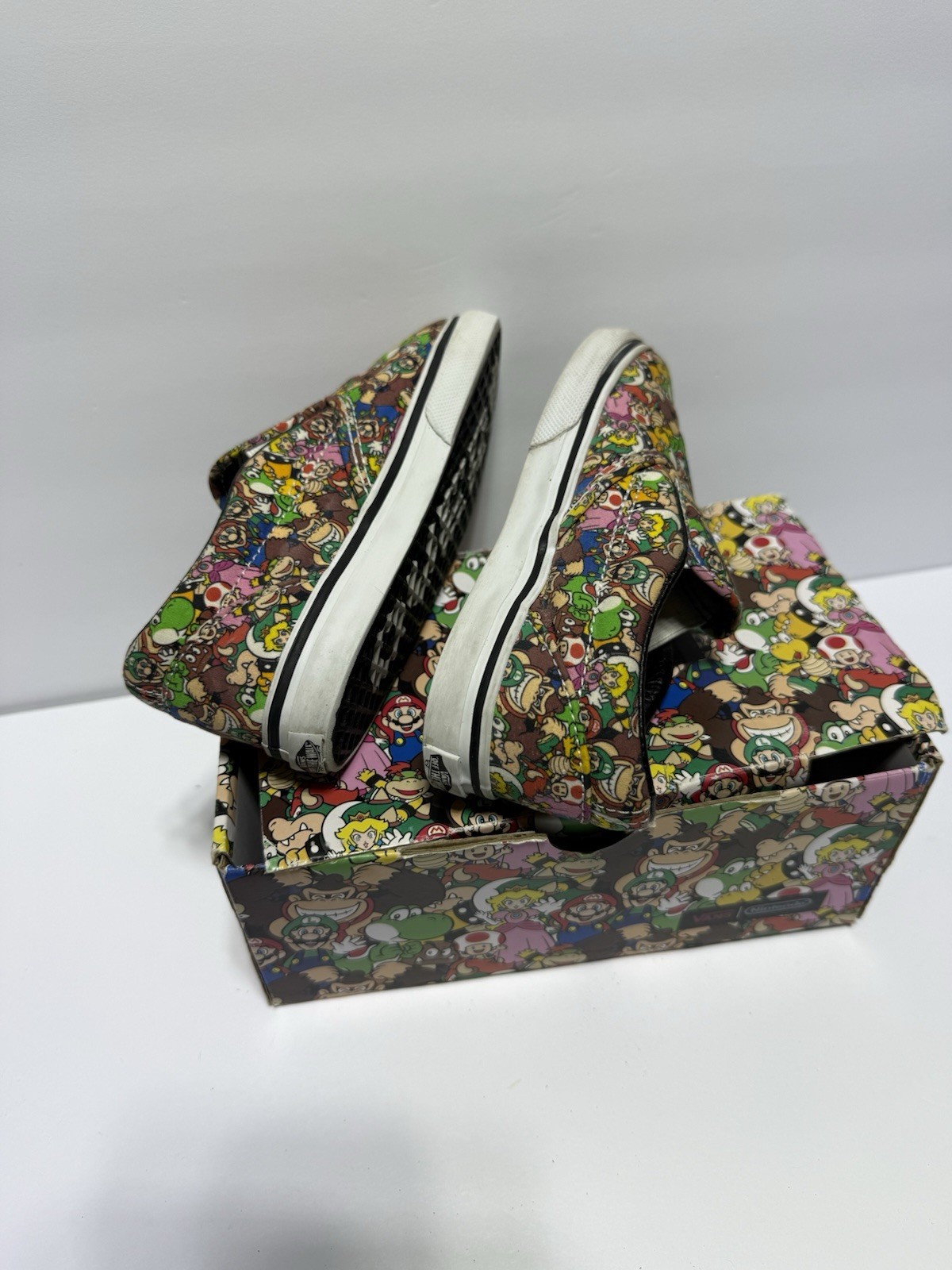RARE VANS SUPER MARIO BROS GAME OVER SHOES SZ 9.5 T Kids Slip On Rare!