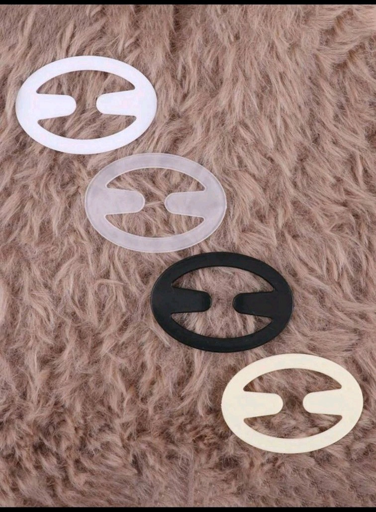 4PCs Women Bra Strap Holder Clips Oval Shape Anti-Slip Bra Cross Back Clips