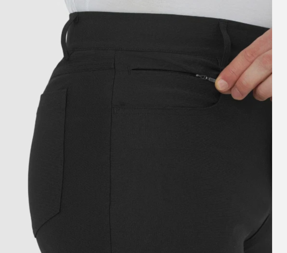 Modern Ambition Men’s 5-Pocket Pant Moisture Wicking Fabric Black Size 40×30