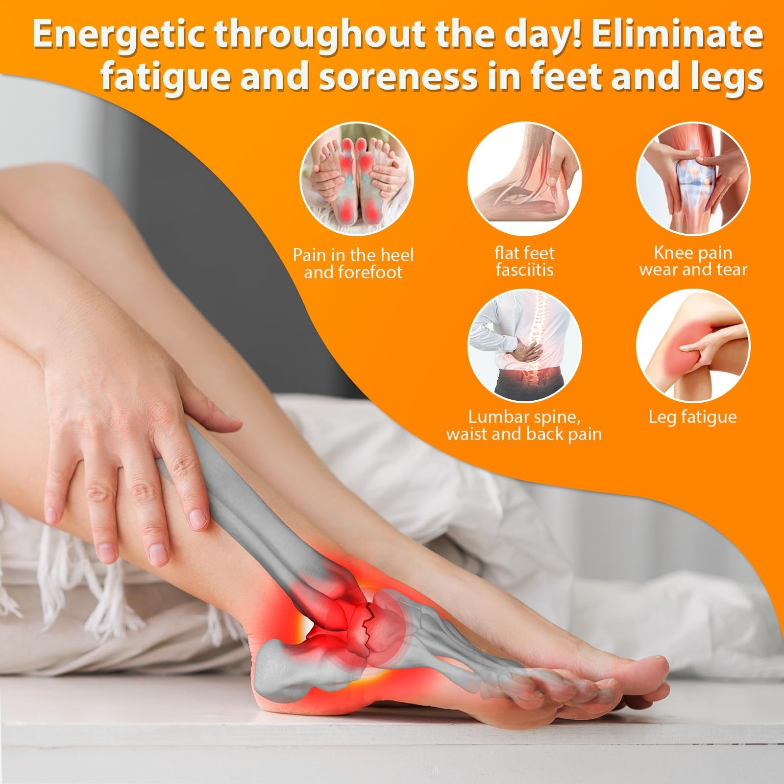 High Arch Support Insoles for Plantar Fasciitis Relief, Heavy Duty Shoe Inserts,