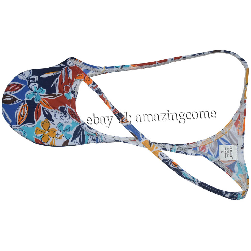 Mens String Thong Contoured Pouch Grape Smugglers Floral Micro Bulge T-back Slim