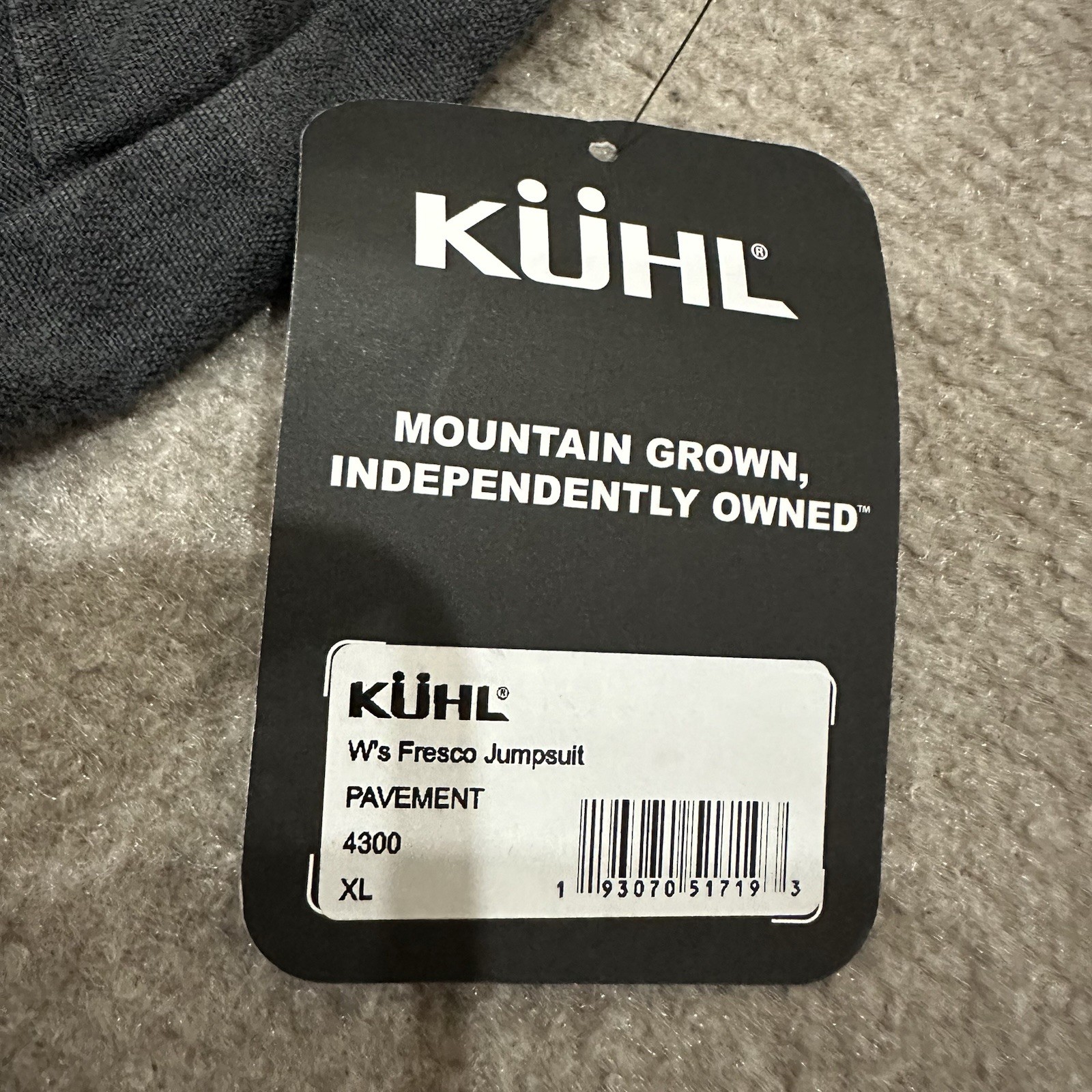 NWT Kuhl Women’s Size XL Pavement Gray Fresco Jumpsuit Outdoor Hiking