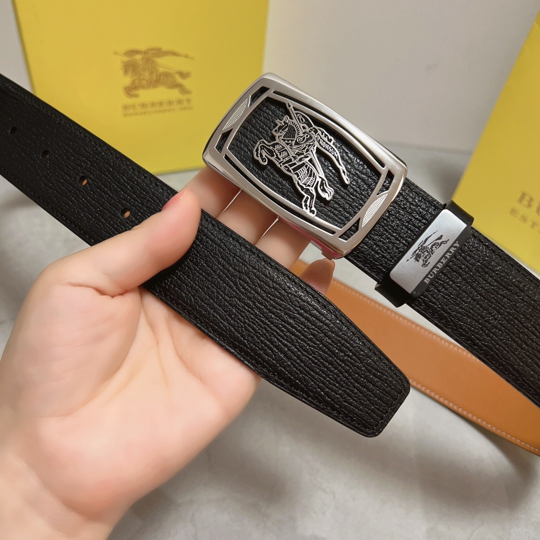 Burberry Men’s Stylish Premium Cowhide Belt (Width: 3.8 cm, Length: 110 cm)