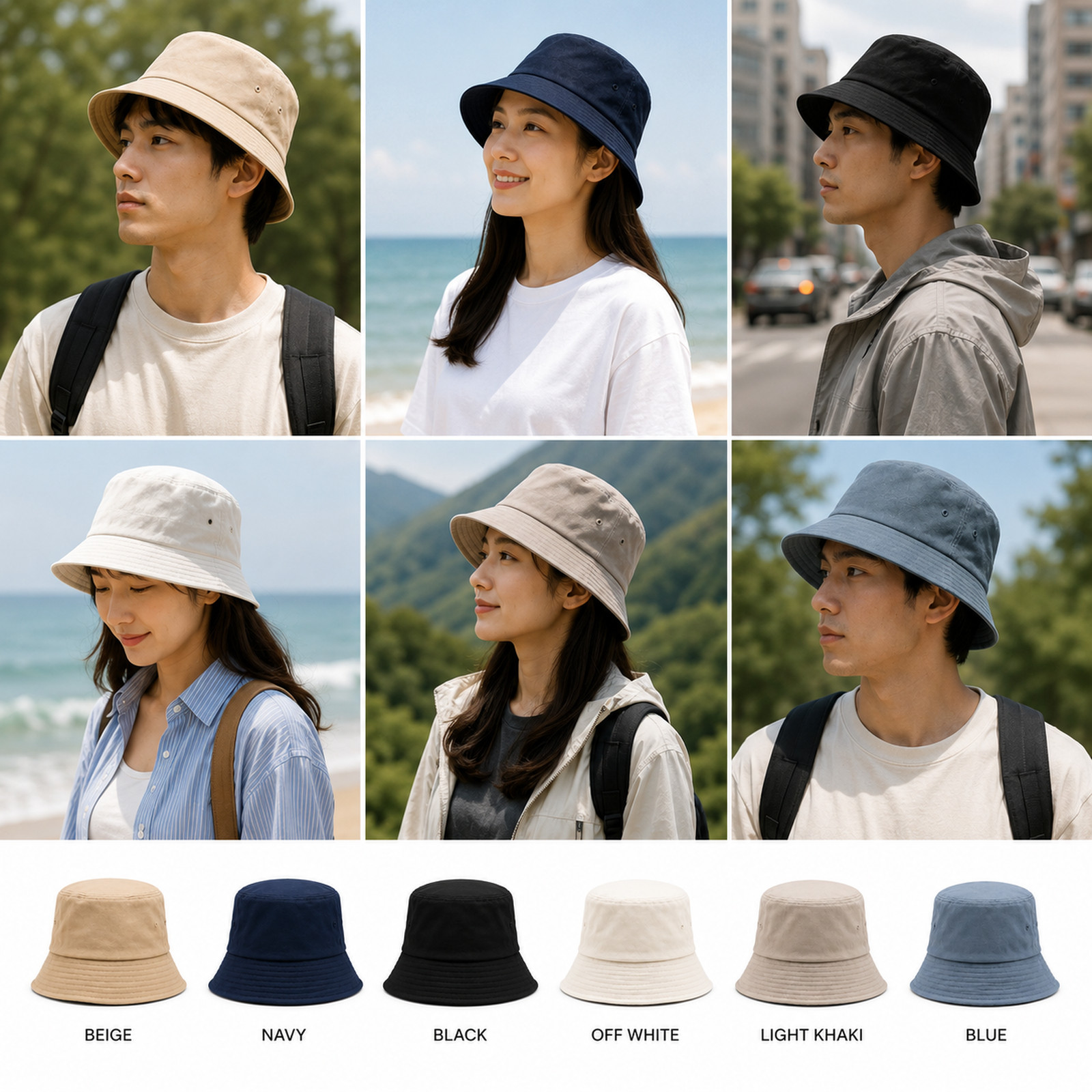 Bucket Hat Cap Cotton Fishing Boonie Brim visor Sun Safari Summer Men Camping