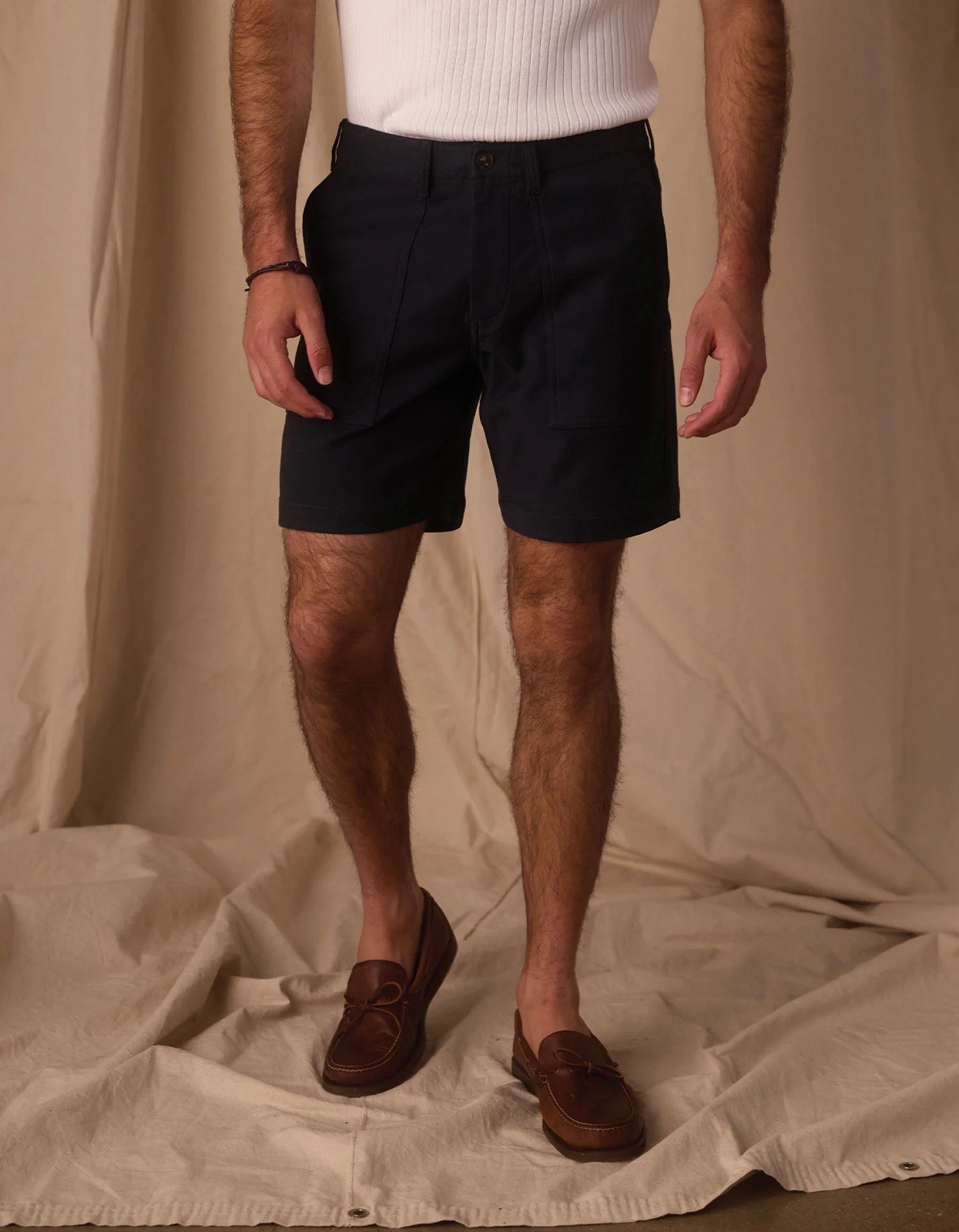 Normal Brand Men’s Comfort Terry Utility Shorts Sz 32 Navy
