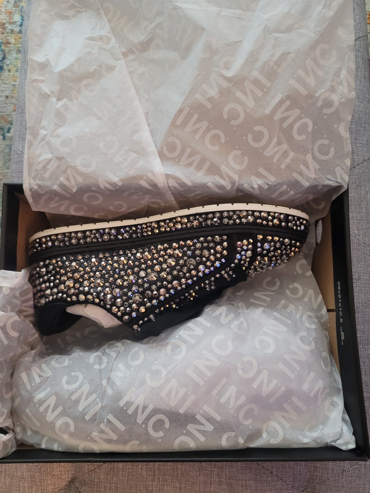 I.N.C. Dazzlelee Black Rhinestone Sneakers women’s size 7