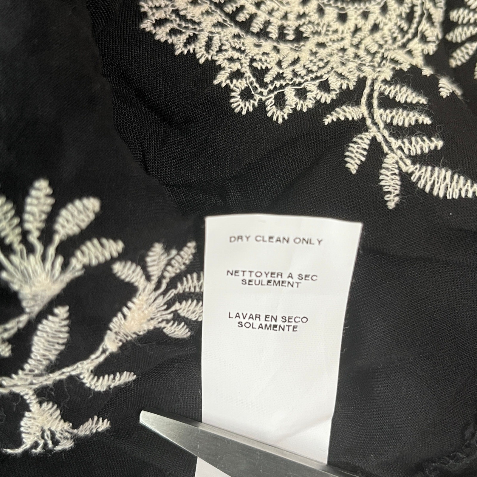 Karen Kane Top Womens Size 2X Black Embroidered V-Neck Boho Office Work Casual