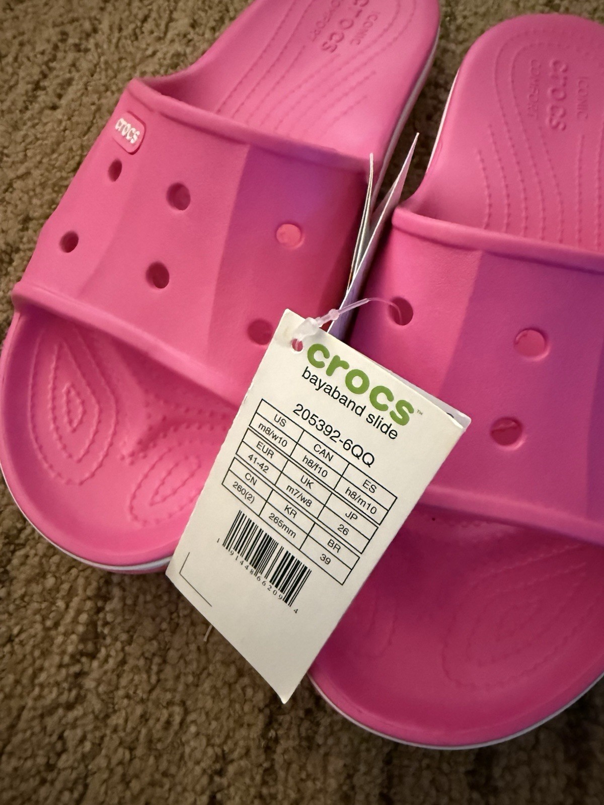Unisex Crocs Bayaband Slides Sandals Men 8 Women 10