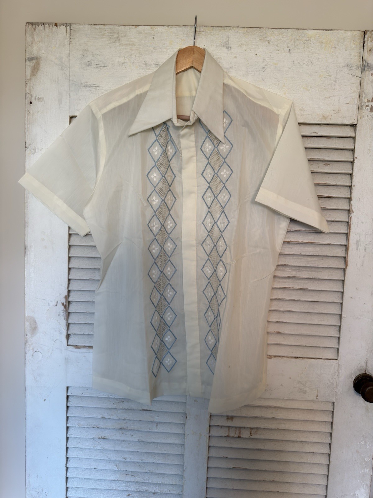 Vintage Goldman men’s Shirt Olongapo City Fine Tailor Military Souvenir’s 50’s