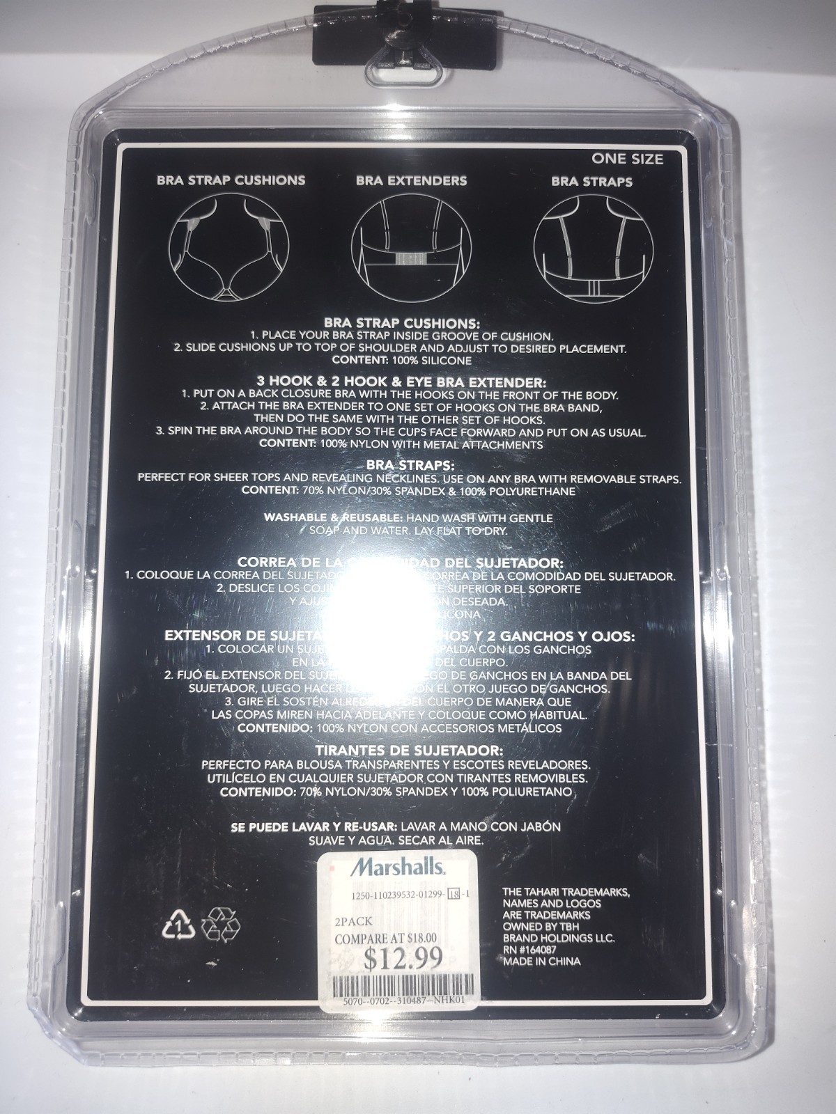 Tahari Nude Bra Accessory Kit Bra Extenders, Straps, Cushions, NIP