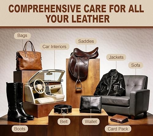 Leather Boot Care Kit 6 in 1 Mink Oil Saddle Soap Shoe Cleaner Conditioner