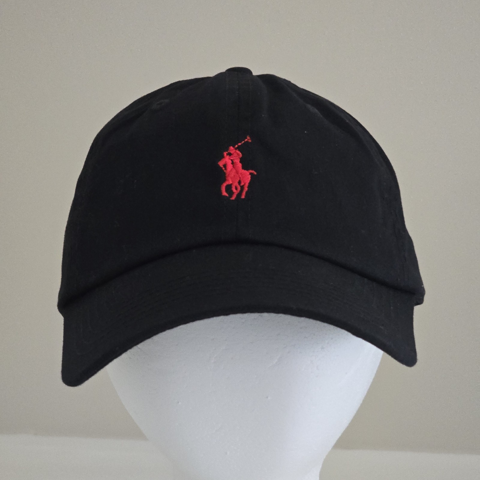 Polo Ralph Lauren Men’s One Size Cotton Chino Adjustable Ball Cap Black Red
