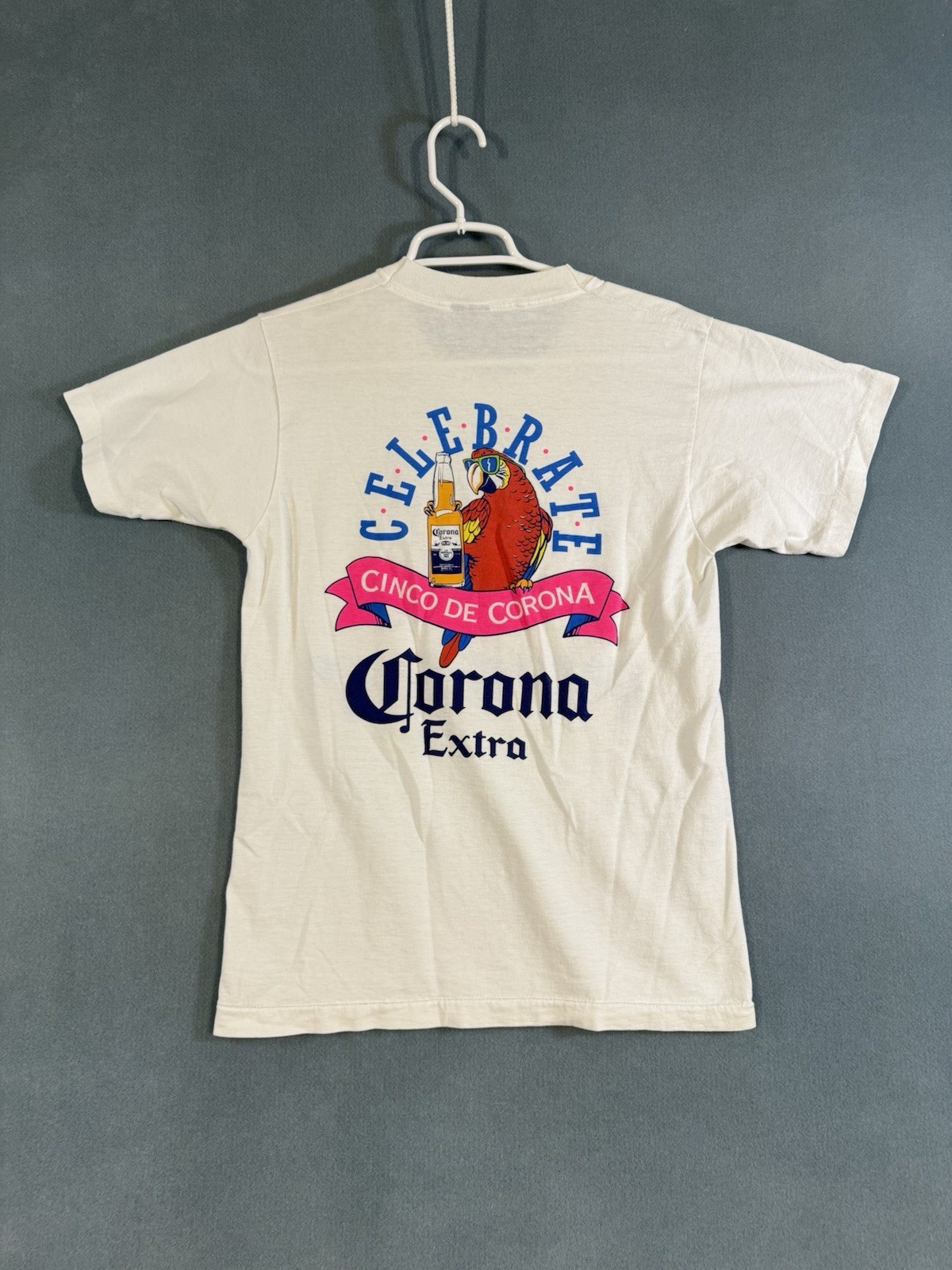 Corona Extra Beer T Shirt Vintage 90’s Men M Single Stitch White Short Sleeve