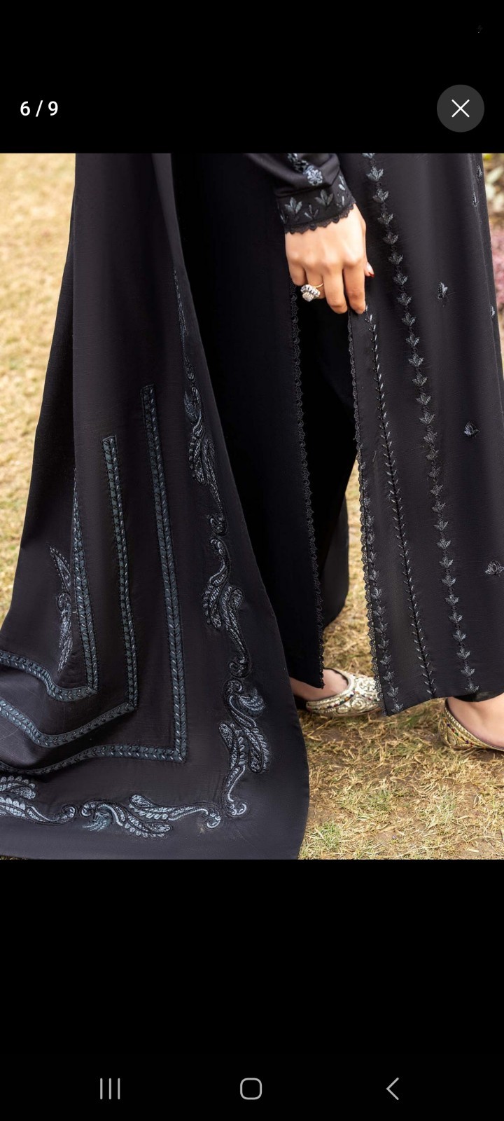 Zarqun 2588-C Black Khaddar Kurtas/Kurti Set for Women S, Kurta Trouser Dupatta