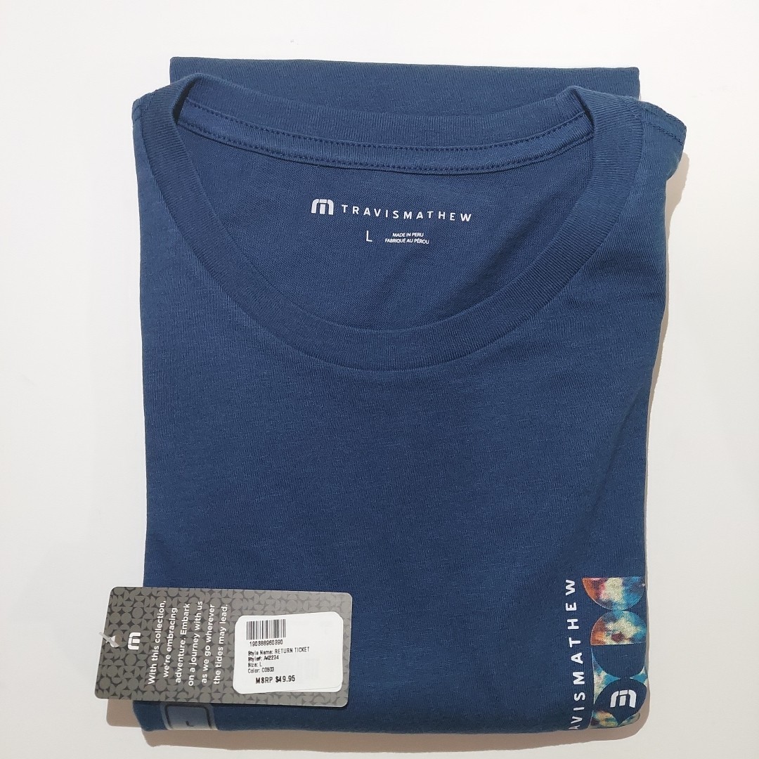 Travis Mathew Men’s Size L Return Ticket Golf T-Shirt MSRP $50