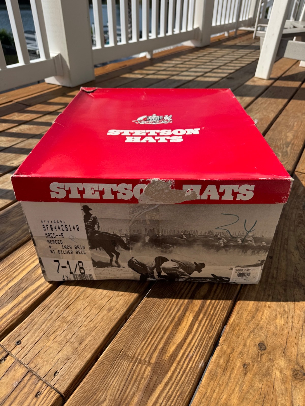 Vintage Stetson Merced 4X Fur Felt Cowboy Hat 7 1/8 Silver Belly New in Box