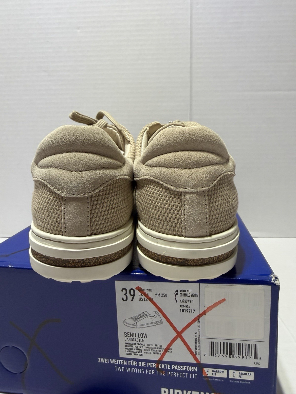 Birkenstock Bend Low Canvas Suede Sandcastle Sneakers. Size 39 US W8 M6