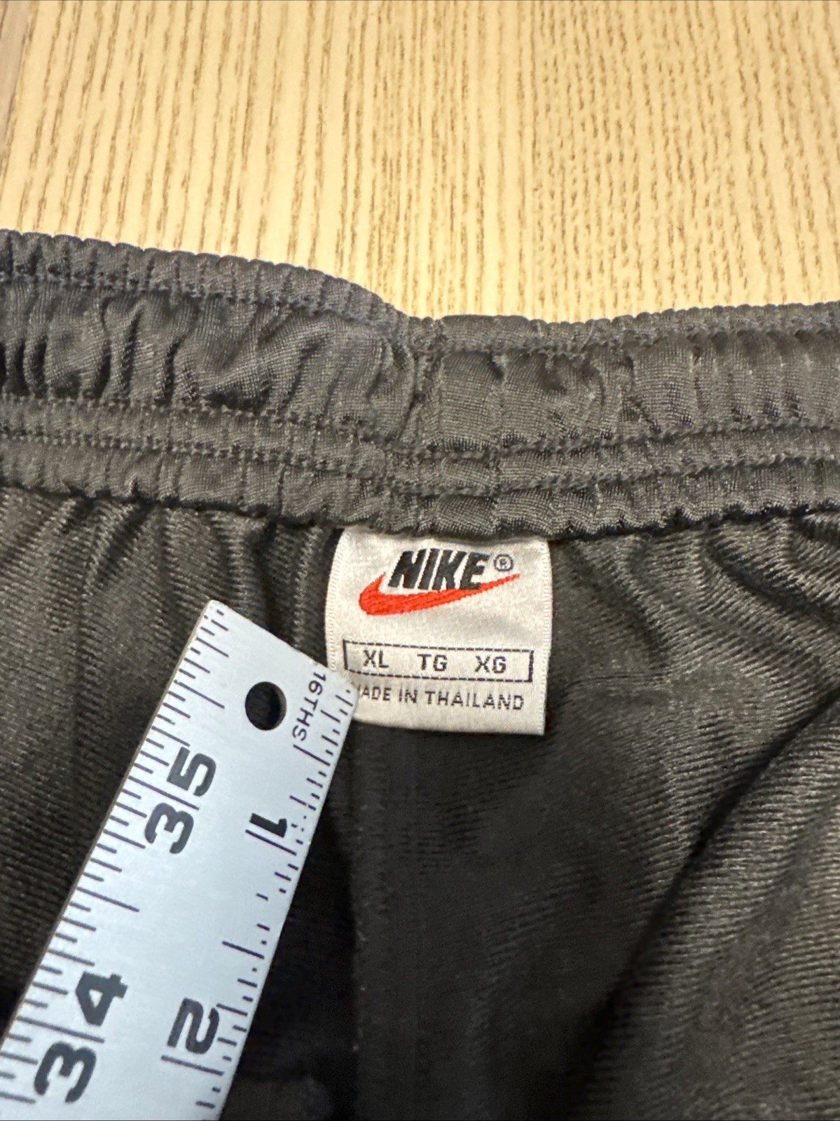 Vintage Nike Track Pants Charcoal Grey Orange Piping Wide Leg Y2K Streetwear XL