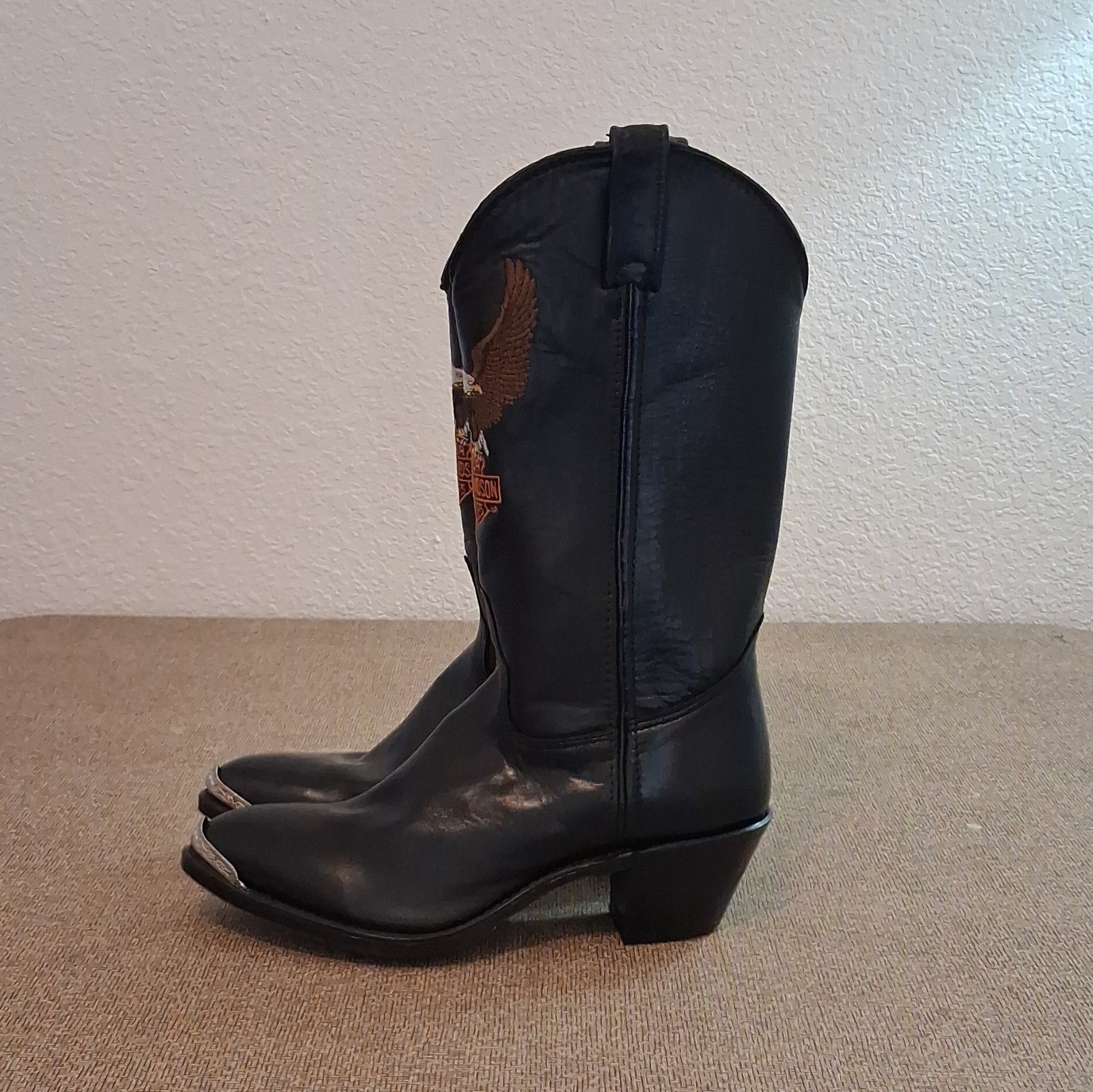 Harley-Davidson Women’s Cowboy Boots Size 8.5 Black Leather