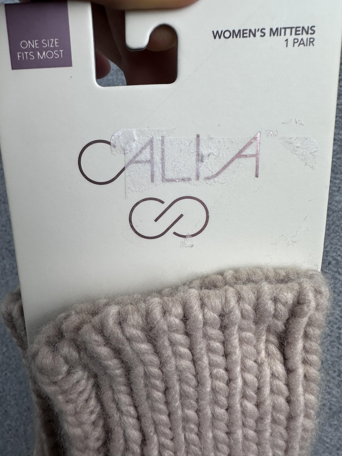 Calia Cable Pop Top Mittens Womens One Size Beige Convertible OSFM NWT