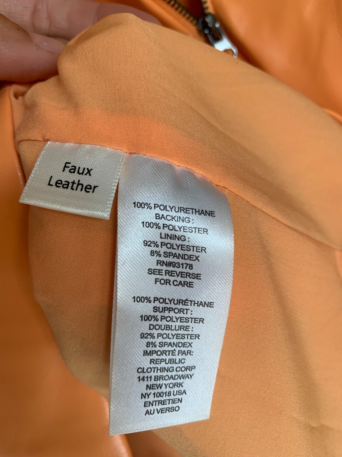 House of Harlow 1960 Vegan Faux Leather Mini Dress (Small) Orange Papaya