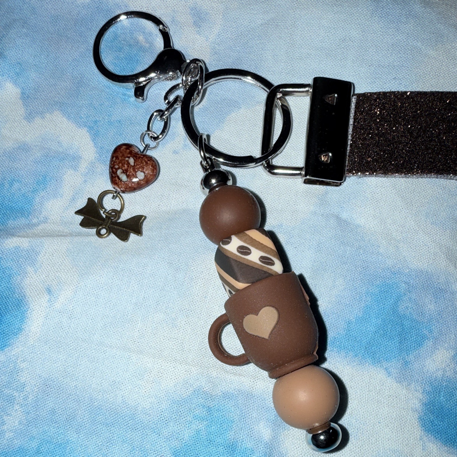 Handmade Coffe Themed Bag Charm/Keychain
