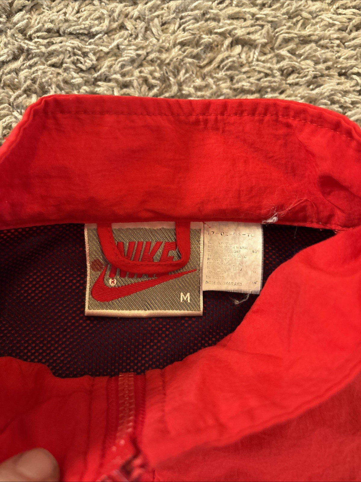 Vintage 80s 90s Nike Windbreaker Pullover Jacket Mens M Blue Red Block Sleeve