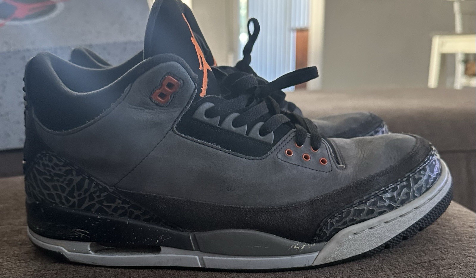 Jordan Air Jordan 3 Retro Fear Pack 2013 Black Gray Orange 626967-040