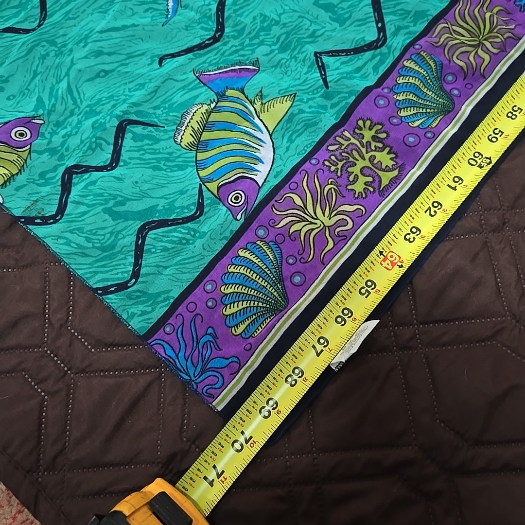 Fish Design Hand Painted Plumeria Wraparound Pareo Skirt