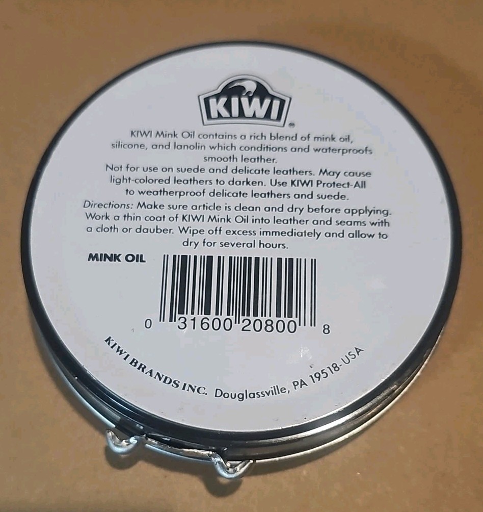 KIWI MINK OIL Outdoor Leather Conditioner & Water Proofer 2 5/8 Oz, Discontinued