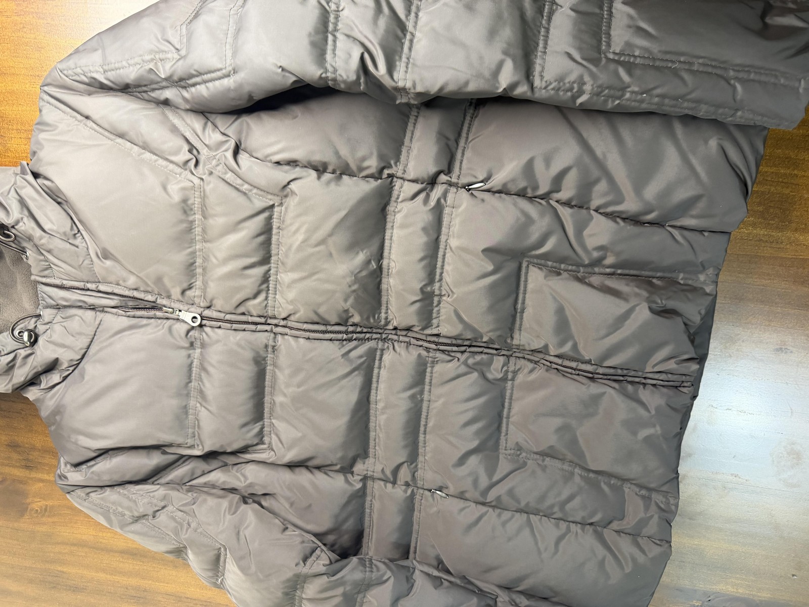 Utex Jacket Womens Small Gray Hooded Puffer Quilted Fleece Lined Winter Coat