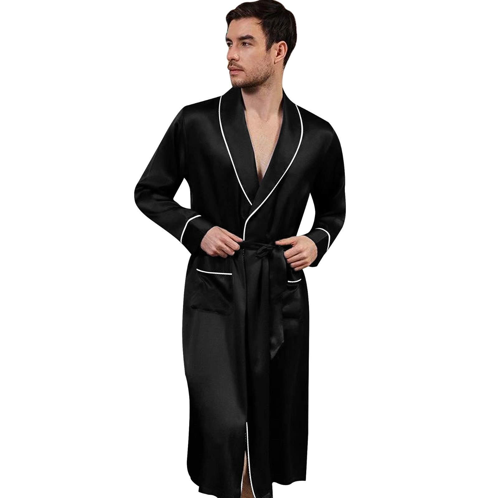 Mens Silk Satin Super Soft Robe – 5 DAY DELIVERY USA -Seller -FAST SHIP !!!!