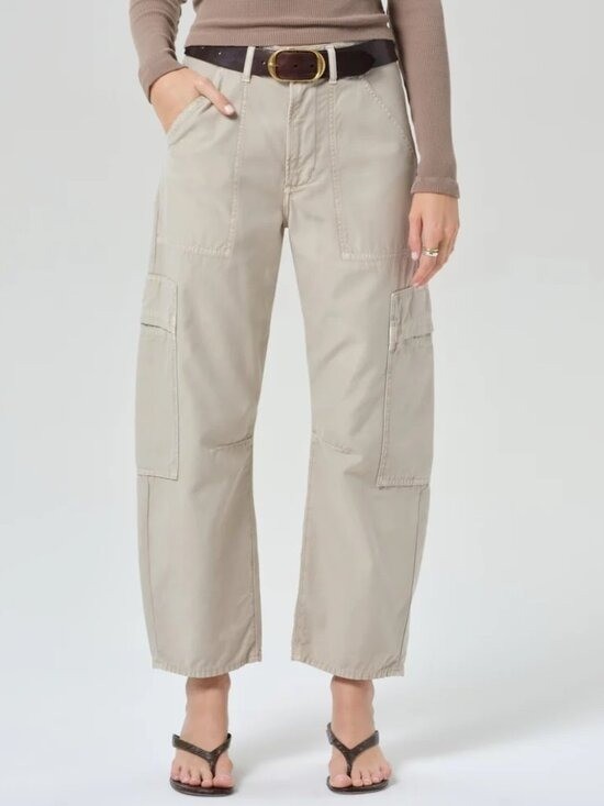 NEW $248 CITIZENS OF HUMANITY MARCELLE LOW SLUNG CARGO PANTS IN BRN QTZ SIZE 28