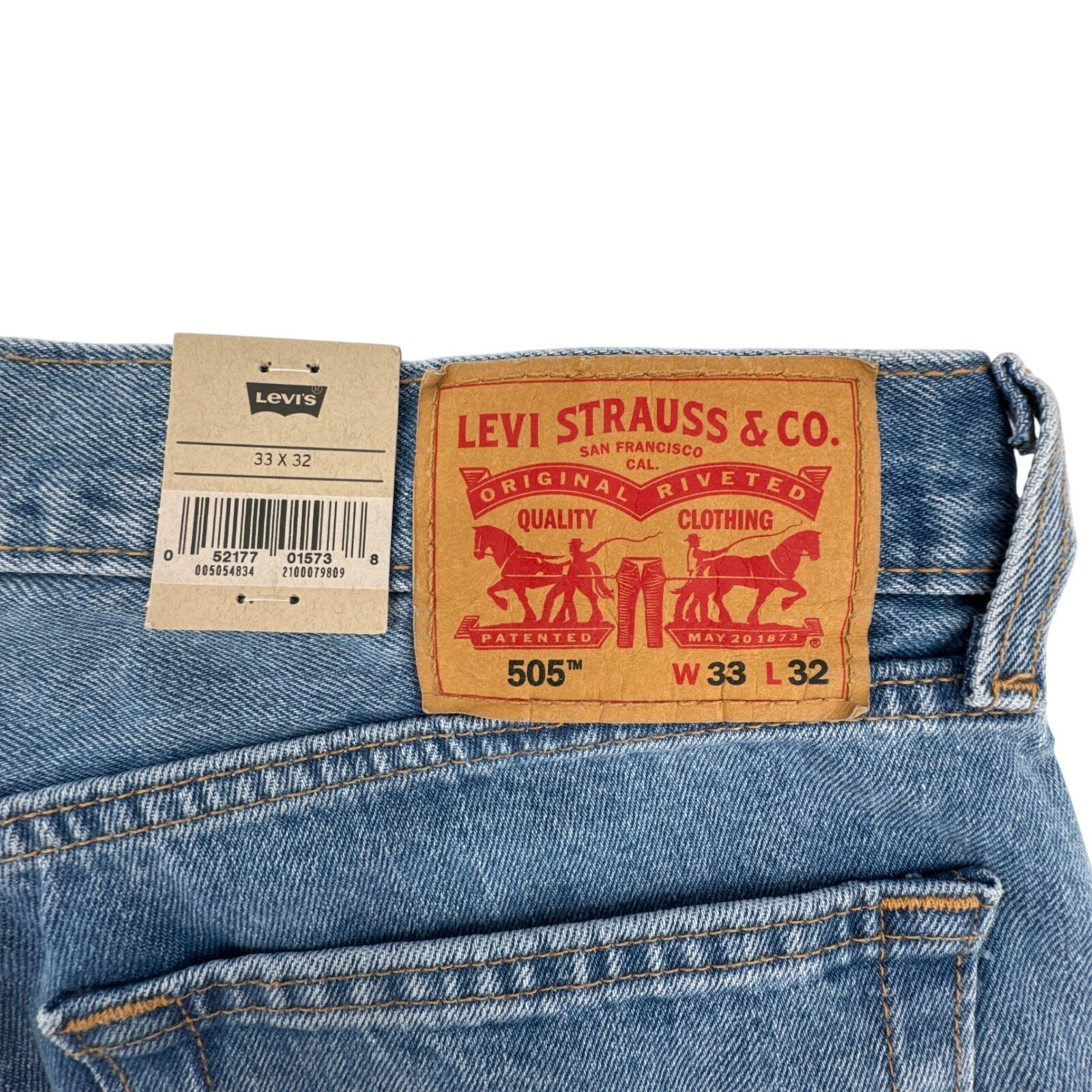 Levis 505 Jeans Mens 33×32 Medium Blue Regular Straight Leg Denim NWT
