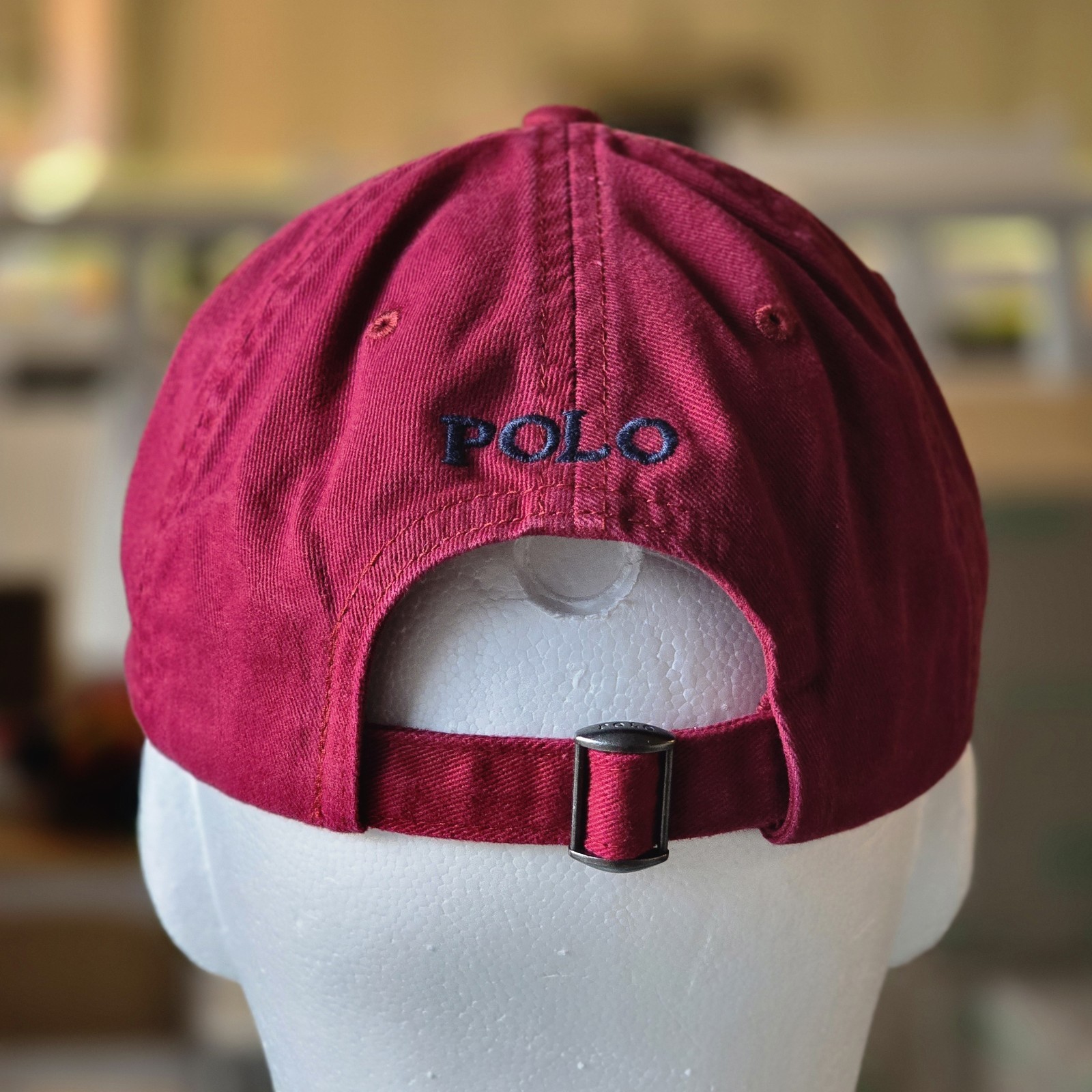 Polo Ralph Lauren Men’s One Size Cotton Chino Adjustable Ball Cap Maroon Wine