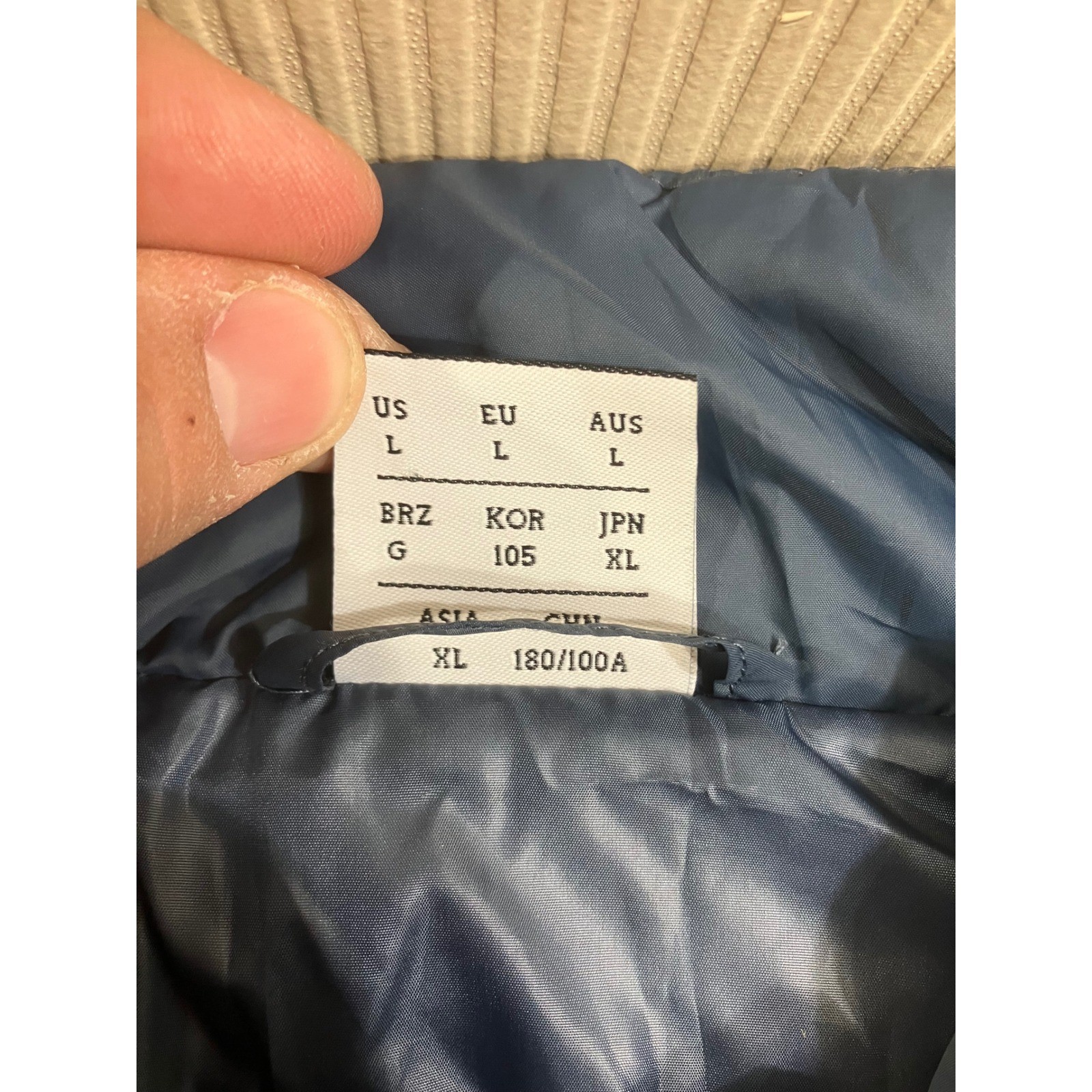 New Balance Mens Puffer Vest Blue Colorblock Full Zip Insulated Large P.O. 8728