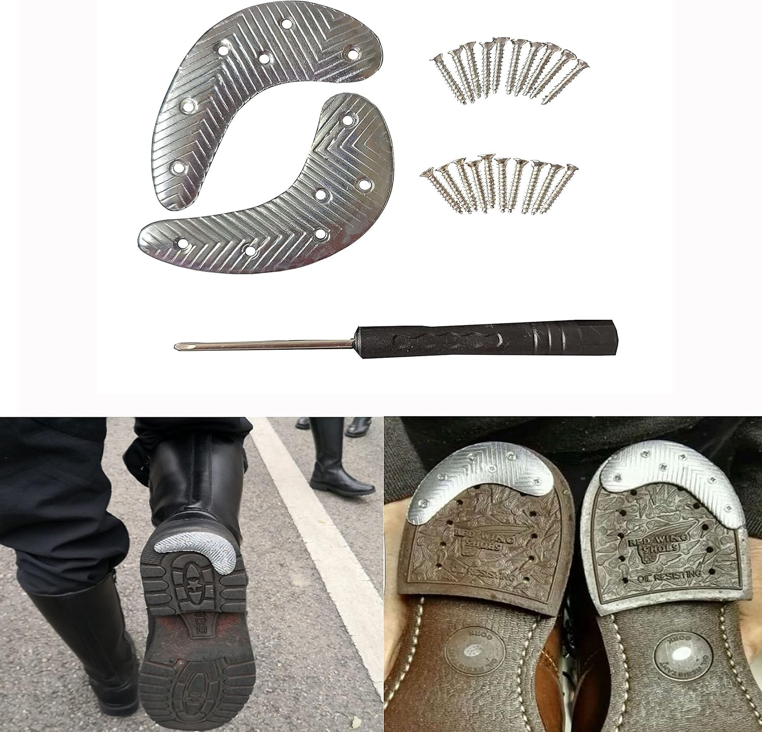 Sole Repair Kit for Men’s Shoe and Boot. Metal Heel Plates Nails. (M30)