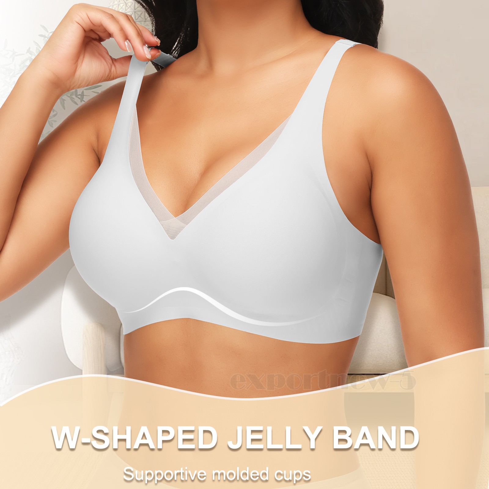 Women Wireless Bras Jelly Bralette Supportive T-shirt Bra No Underwire Soft Skin