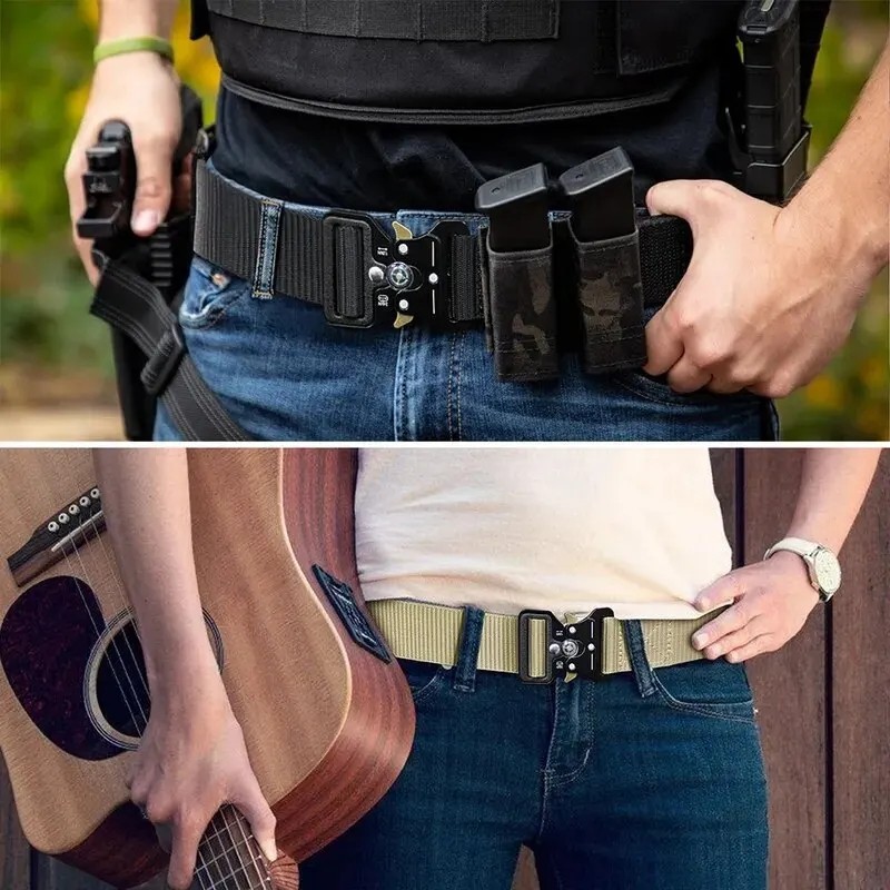 MEN Casual Military Tactical Army Adjustable Quick Release Belts Pants Waistband
