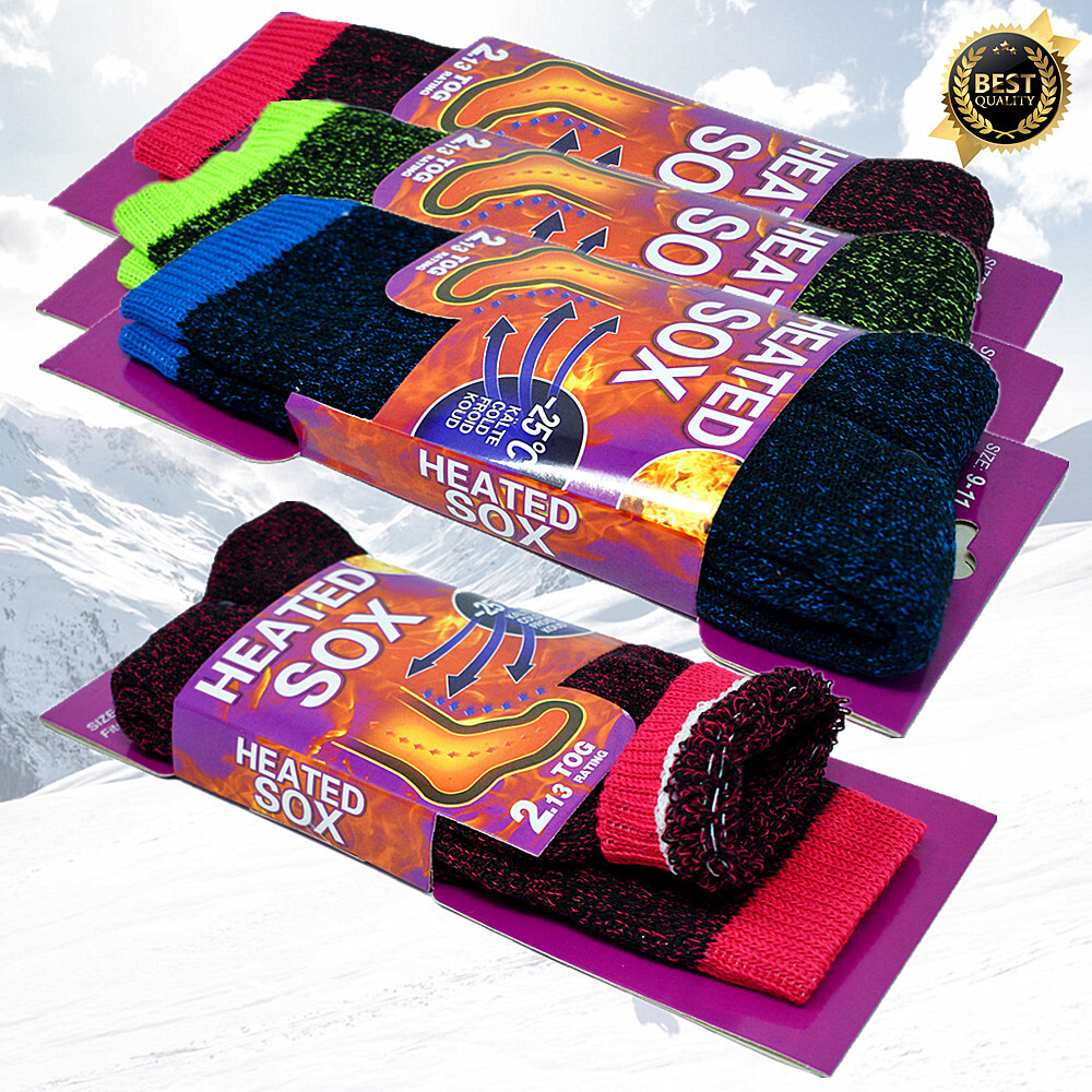 3-12 Pairs Womens Winter Thermal Heavy Duty Heated Sox Insulated Warm Socks 9-11