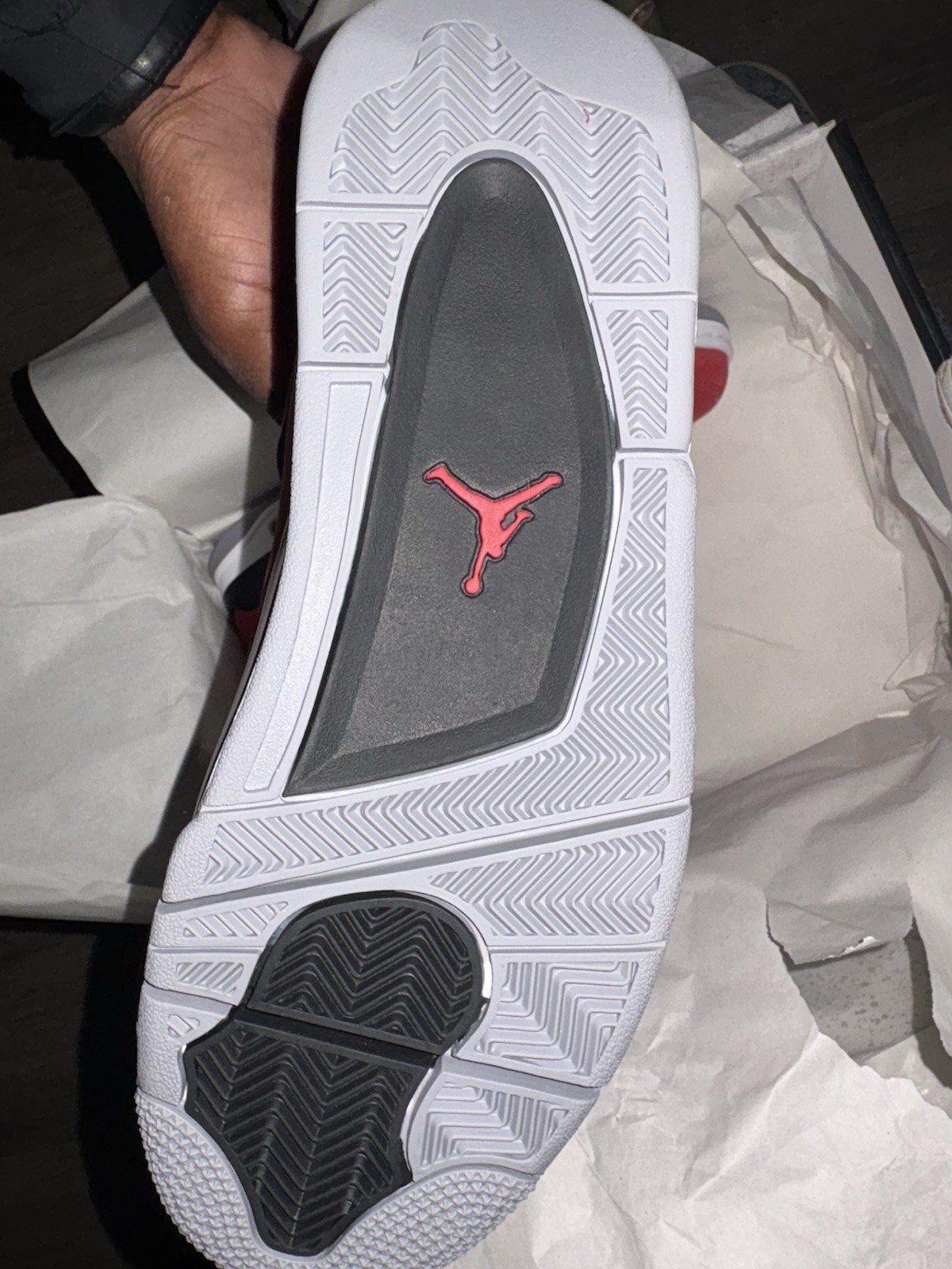 Jordan Air Jordan 4 Mid-Top Lace-Up Sneakers Red Black Gray White Jumpman