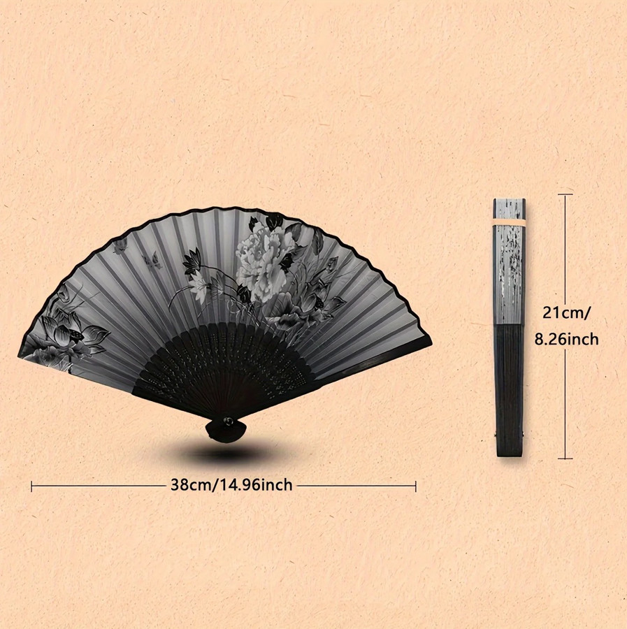 1pc Bamboo Folding Hand Fan Vintage Party Wedding Gift Fan for Church Wedding