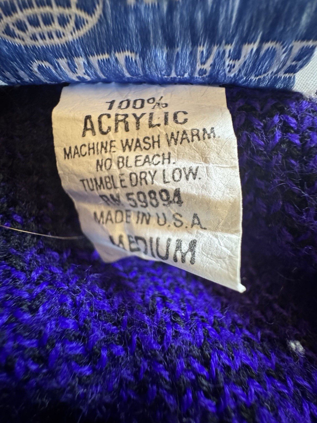 vintage 80s 90s World Trade Knits Black/Purple Abstract Sweater Chunky Knit SZ M
