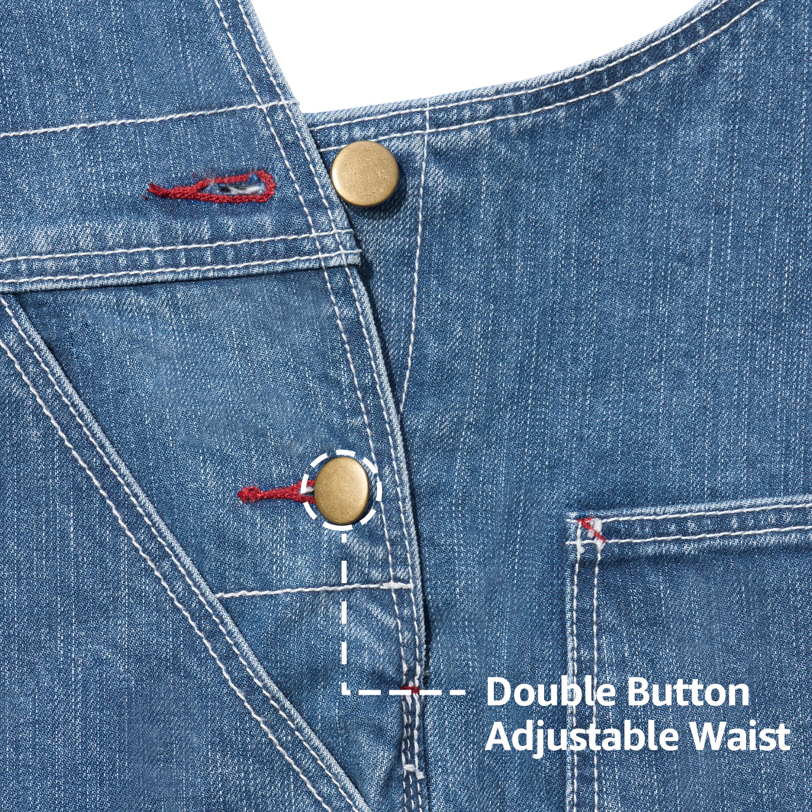 HISEA Men Denim Bib Overalls Relaxed Fit Workwear Roomy Dungarees PocketJumpsuit