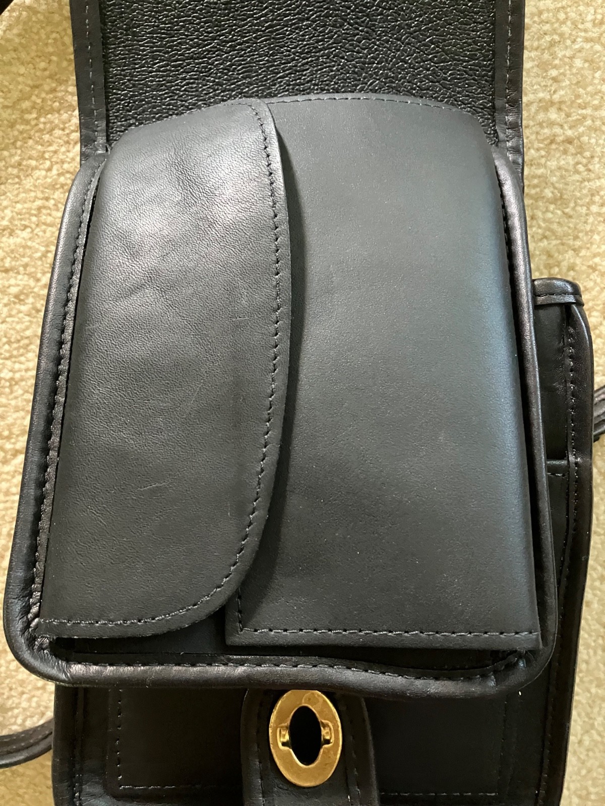 EUC Leaf Leather Hand Made C.L. Whiting Cross Body Bag Vintage Large Handbag